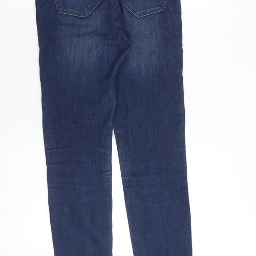 H&M Womens Blue Cotton Skinny Jeans Size 8 Slim Zip