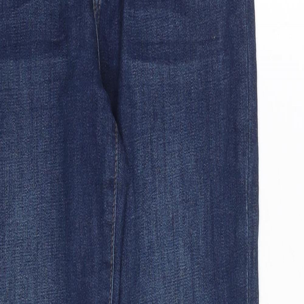 H&M Womens Blue Cotton Skinny Jeans Size 8 Slim Zip