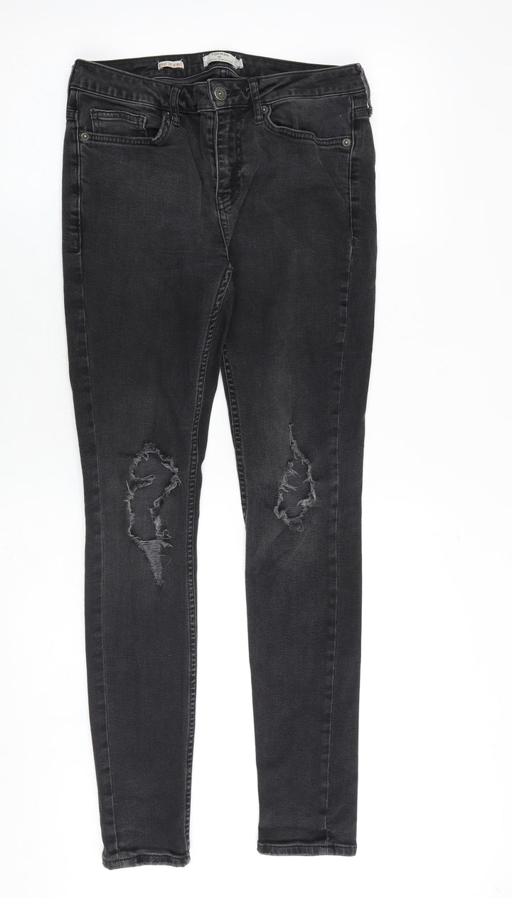 Topman Womens Grey Cotton Skinny Jeans Size 30 in Slim Zip