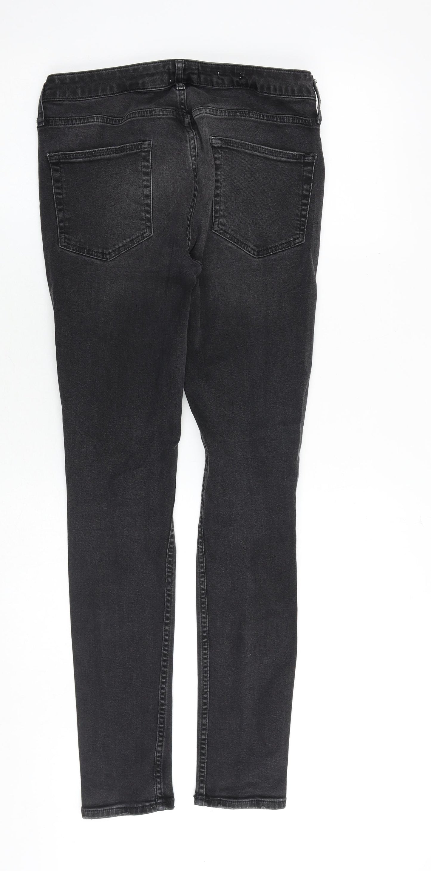 Topman Womens Grey Cotton Skinny Jeans Size 30 in Slim Zip