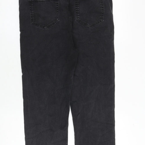 Marks and Spencer Womens Grey Cotton Straight Jeans Size 14 Regular Zip