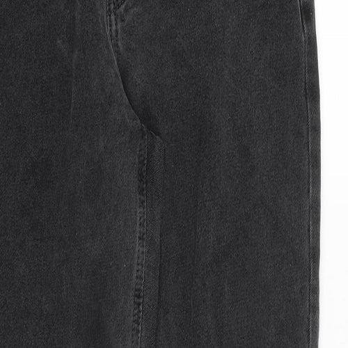 BOOHOO MAN Mens Grey Cotton Tapered Jeans Size 34 in Regular Zip