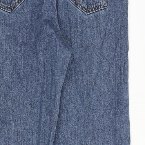 Blue Harbour Mens Blue Cotton Straight Jeans Size 42 in L31 in Regular Zip