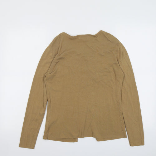Claudia Womens Beige Round Neck Viscose Cardigan Jumper Size M