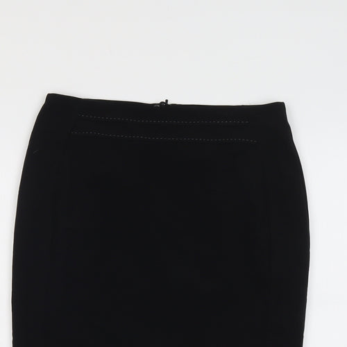 Marks and Spencer Womens Black Polyester Bandage Skirt Size 10 Zip