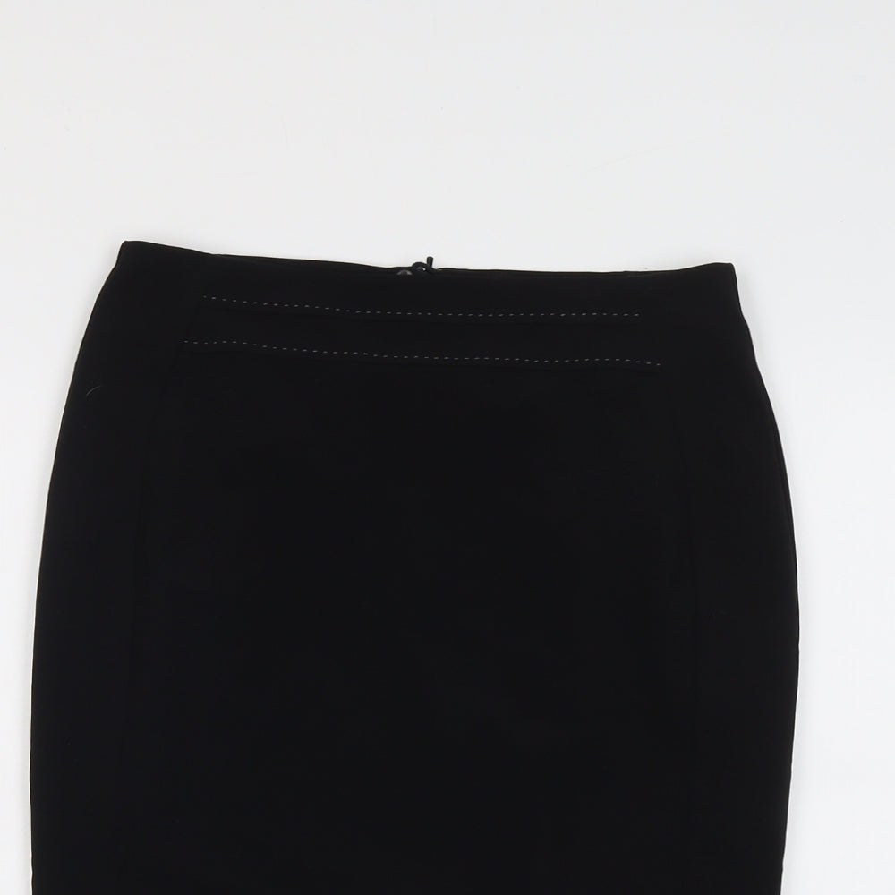 Marks and Spencer Womens Black Polyester Bandage Skirt Size 10 Zip