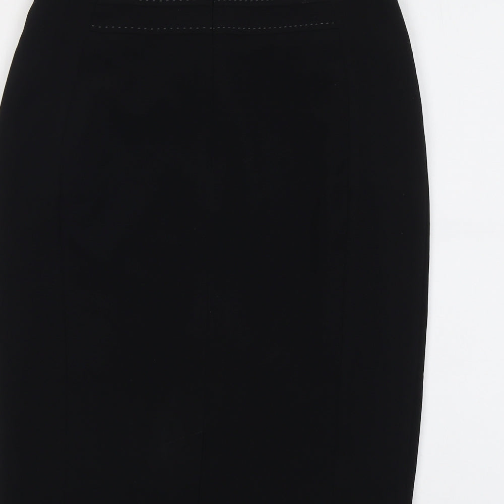Marks and Spencer Womens Black Polyester Bandage Skirt Size 10 Zip