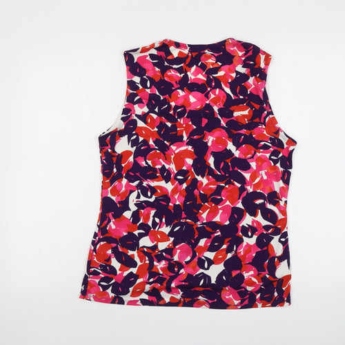 Kaliko Womens Multicoloured Geometric Polyester Basic Tank Size 16 Square Neck