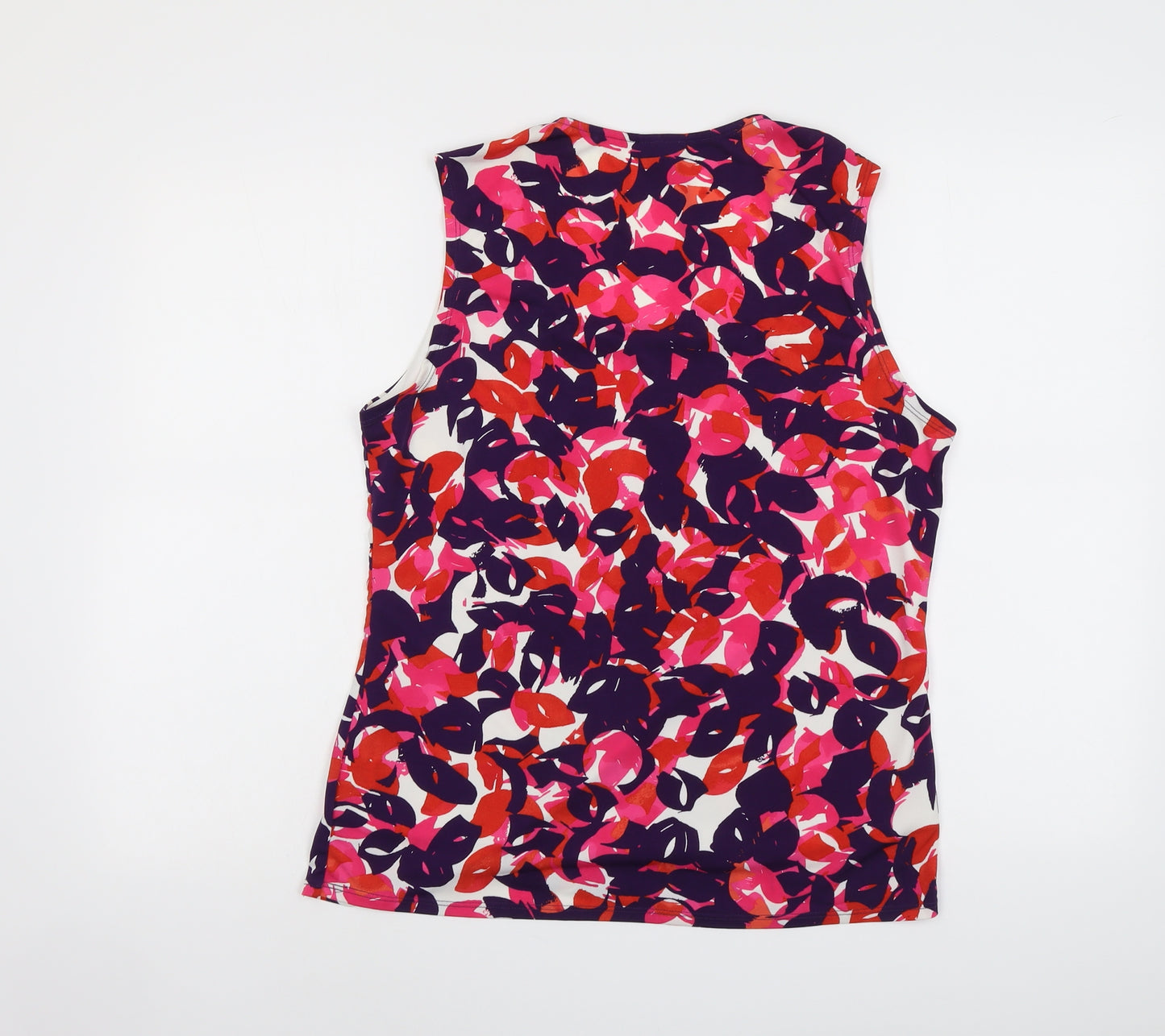 Kaliko Womens Multicoloured Geometric Polyester Basic Tank Size 16 Square Neck