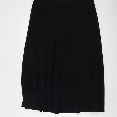 Marks and Spencer Womens Black Polyester A-Line Skirt Size 16 Zip