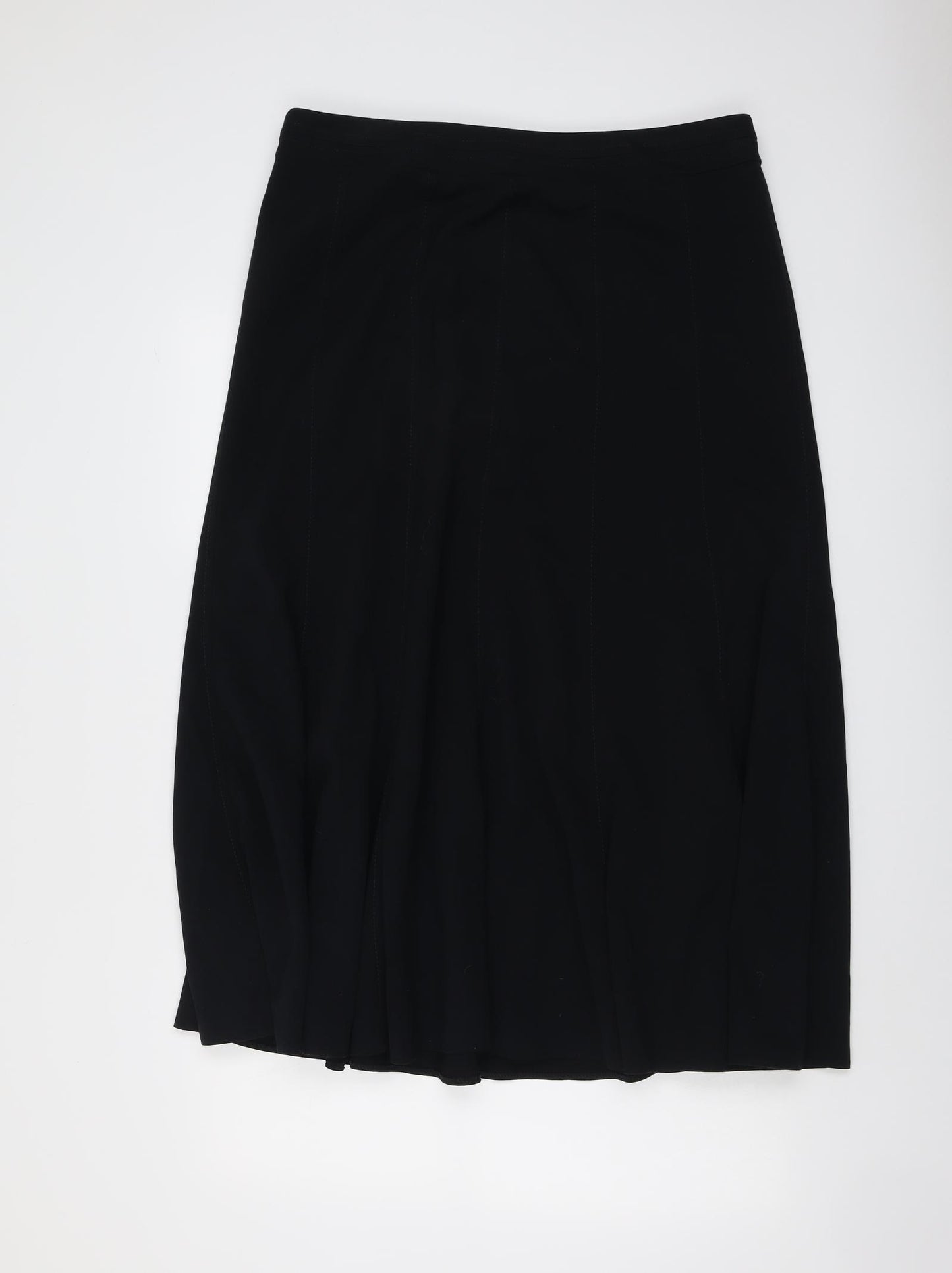 Marks and Spencer Womens Black Polyester A-Line Skirt Size 16 Zip