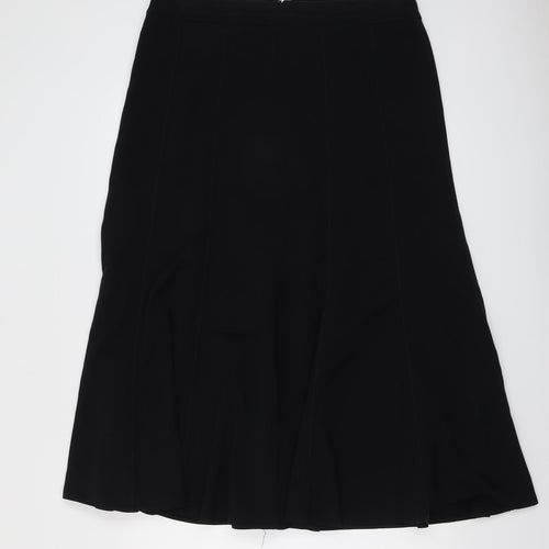 Marks and Spencer Womens Black Polyester A-Line Skirt Size 16 Zip