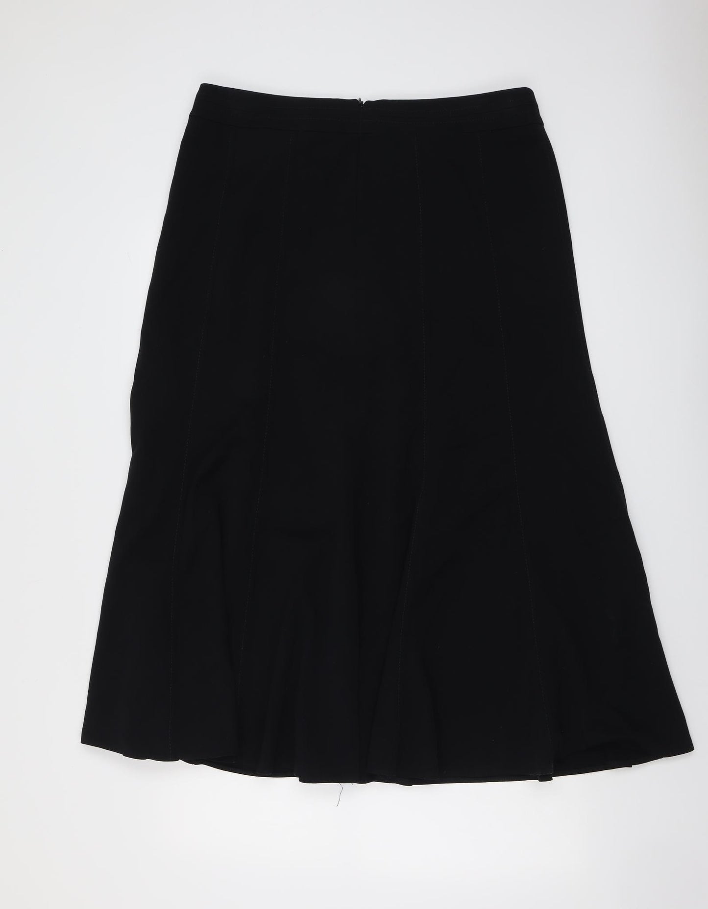Marks and Spencer Womens Black Polyester A-Line Skirt Size 16 Zip