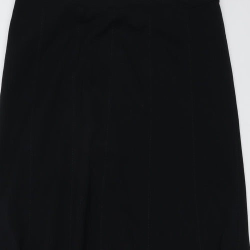Marks and Spencer Womens Black Polyester A-Line Skirt Size 16 Zip