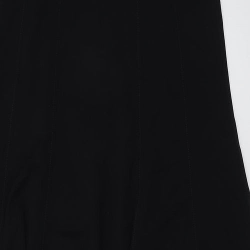 Marks and Spencer Womens Black Polyester A-Line Skirt Size 16 Zip