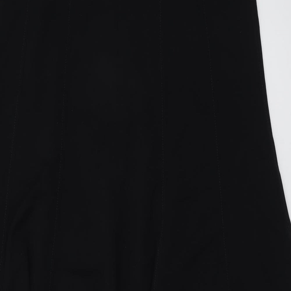 Marks and Spencer Womens Black Polyester A-Line Skirt Size 16 Zip