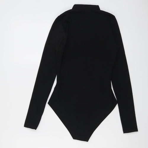 Misspap Womens Black Polyester Bodysuit One-Piece Size 8 Snap