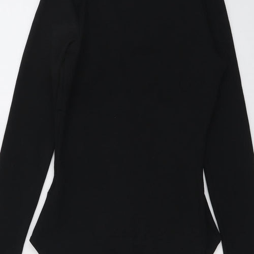 Misspap Womens Black Polyester Bodysuit One-Piece Size 8 Snap