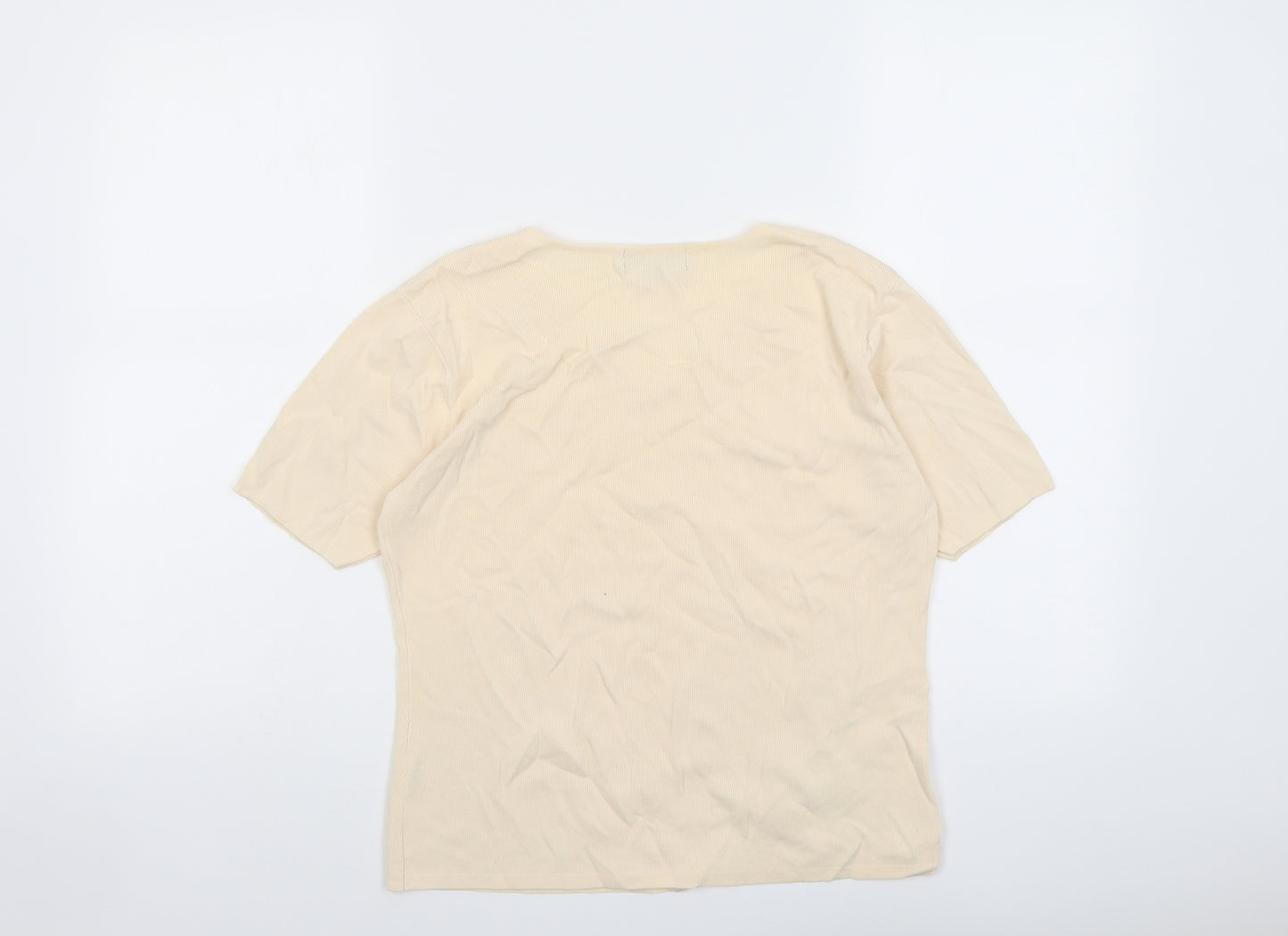 Sky Designs Womens Orange Viscose Basic T-Shirt Size 10 V-Neck