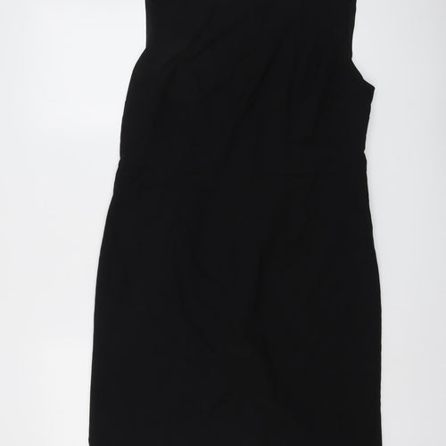 NEXT Womens Black Polyester A-Line Size 14 Boat Neck Zip