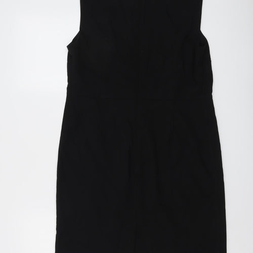 NEXT Womens Black Polyester A-Line Size 14 Boat Neck Zip