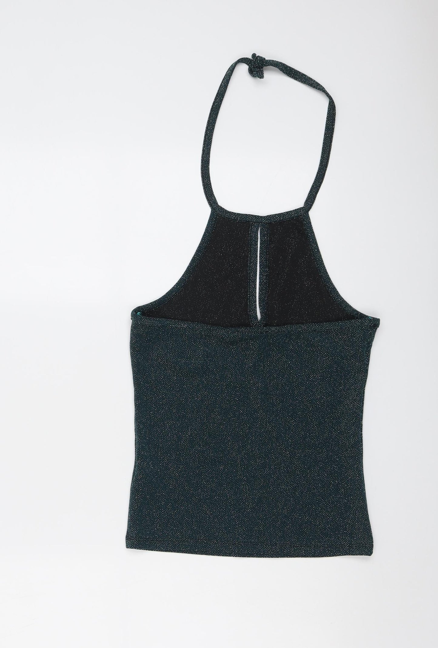 Topshop Womens Green Geometric Polyester Basic Tank Size 10 Halter