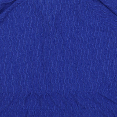 Phase Eight Womens Blue Geometric Polyester Basic Blouse Size 16 V-Neck