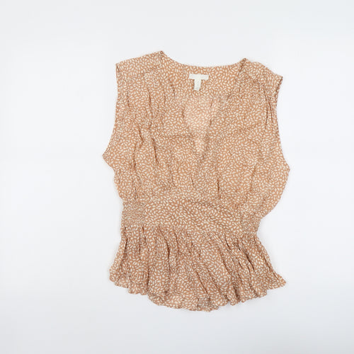 H&M Womens Pink Geometric Lyocell Basic Tank Size 12 V-Neck