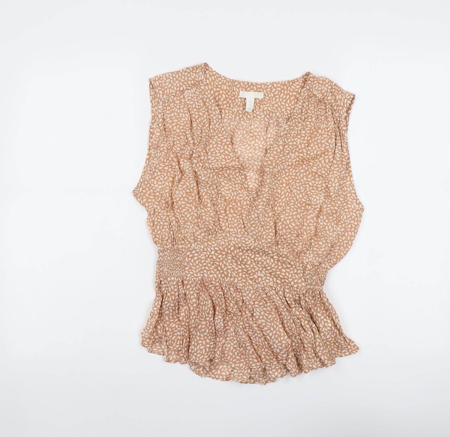 H&M Womens Pink Geometric Lyocell Basic Tank Size 12 V-Neck