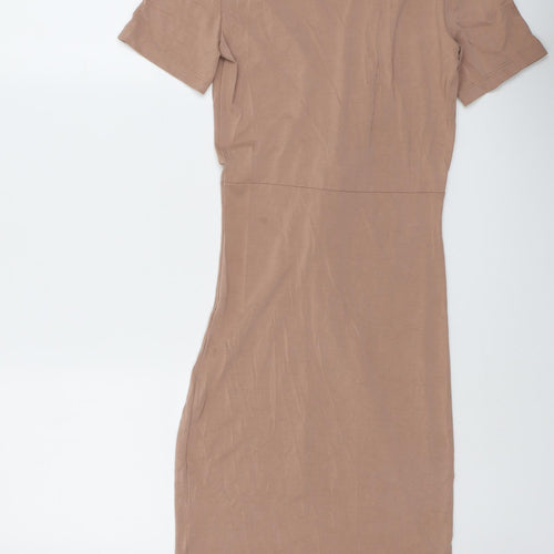 H&M Womens Beige Modal A-Line Size XS V-Neck Pullover