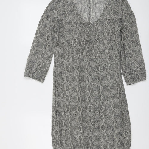 Sandwich Womens Grey Geometric Polyester A-Line Size 6 Scoop Neck Pullover
