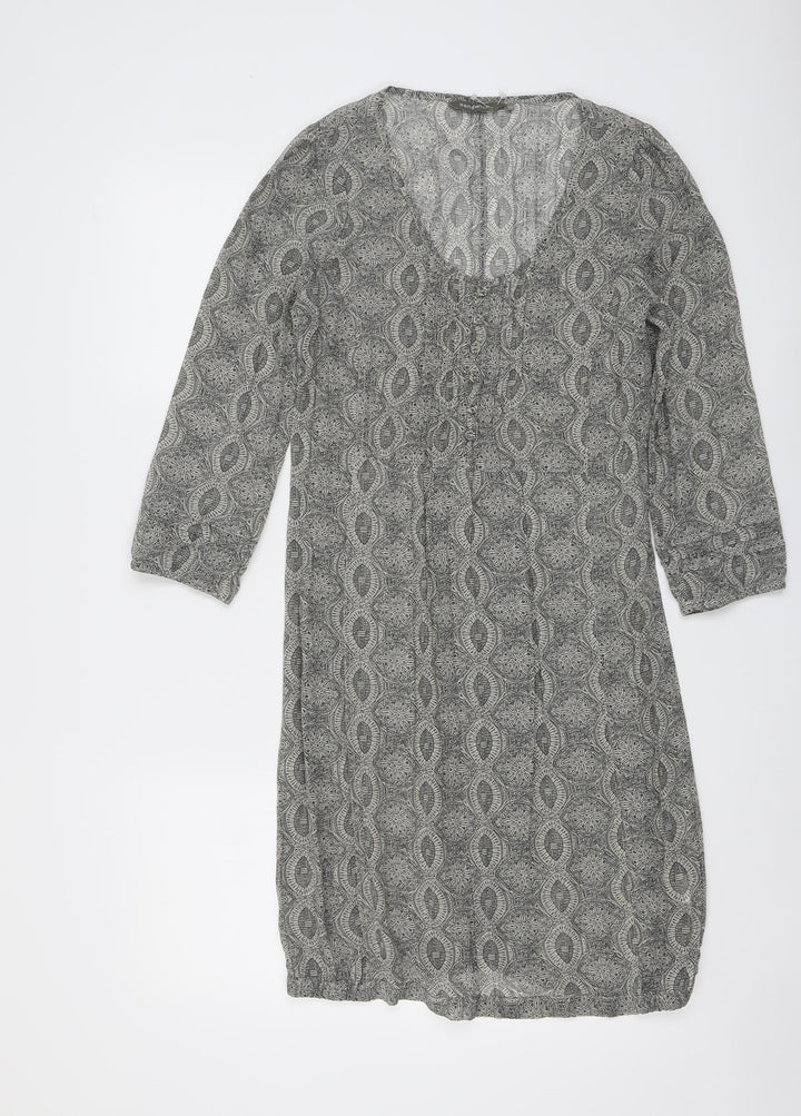 Sandwich Womens Grey Geometric Polyester A-Line Size 6 Scoop Neck Pullover