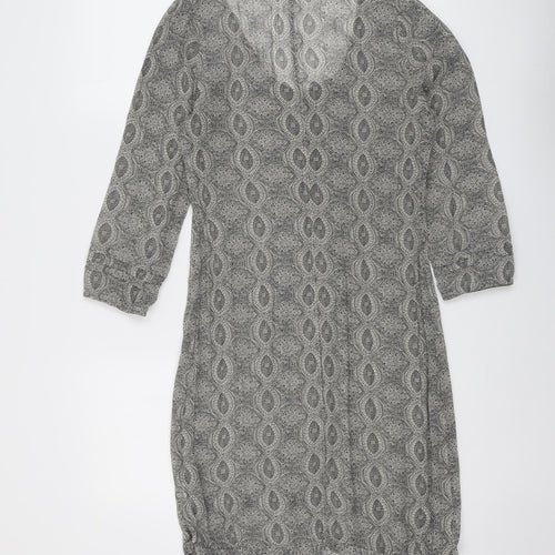 Sandwich Womens Grey Geometric Polyester A-Line Size 6 Scoop Neck Pullover