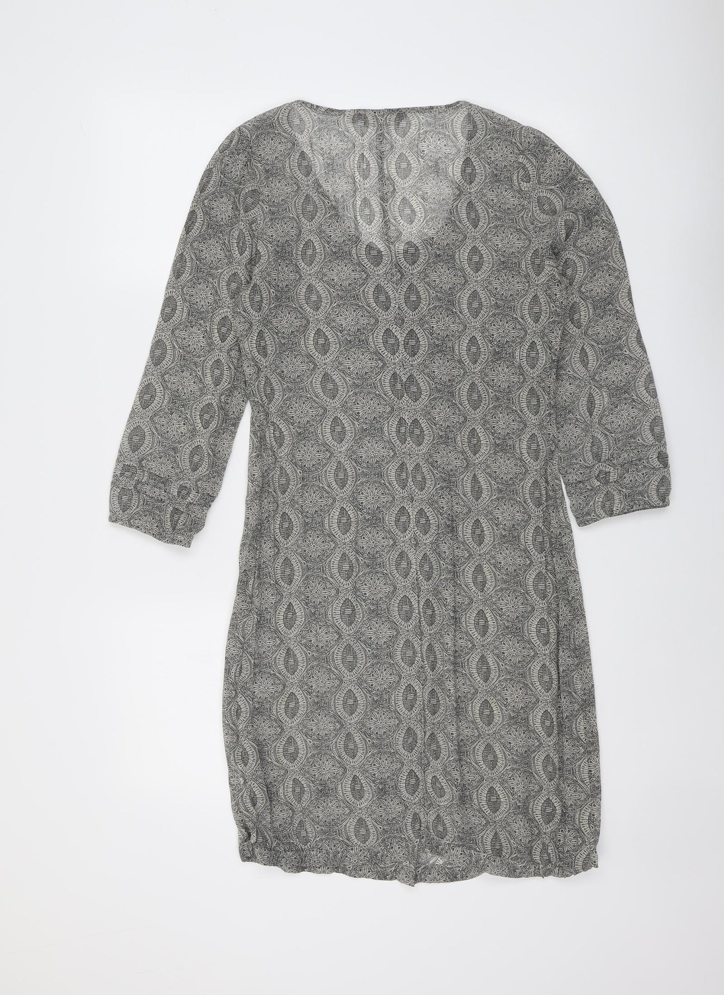 Sandwich Womens Grey Geometric Polyester A-Line Size 6 Scoop Neck Pullover