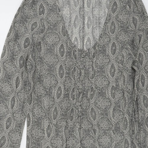Sandwich Womens Grey Geometric Polyester A-Line Size 6 Scoop Neck Pullover