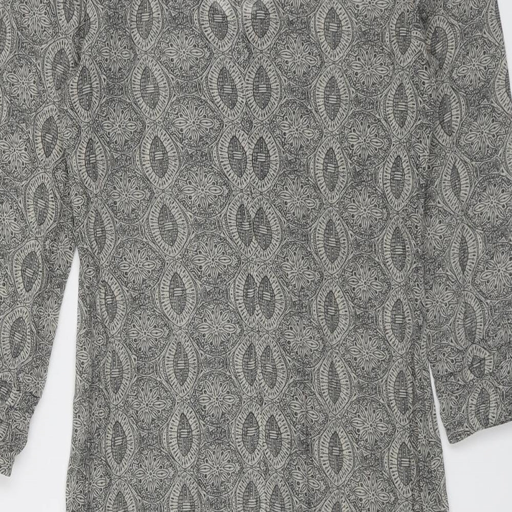 Sandwich Womens Grey Geometric Polyester A-Line Size 6 Scoop Neck Pullover