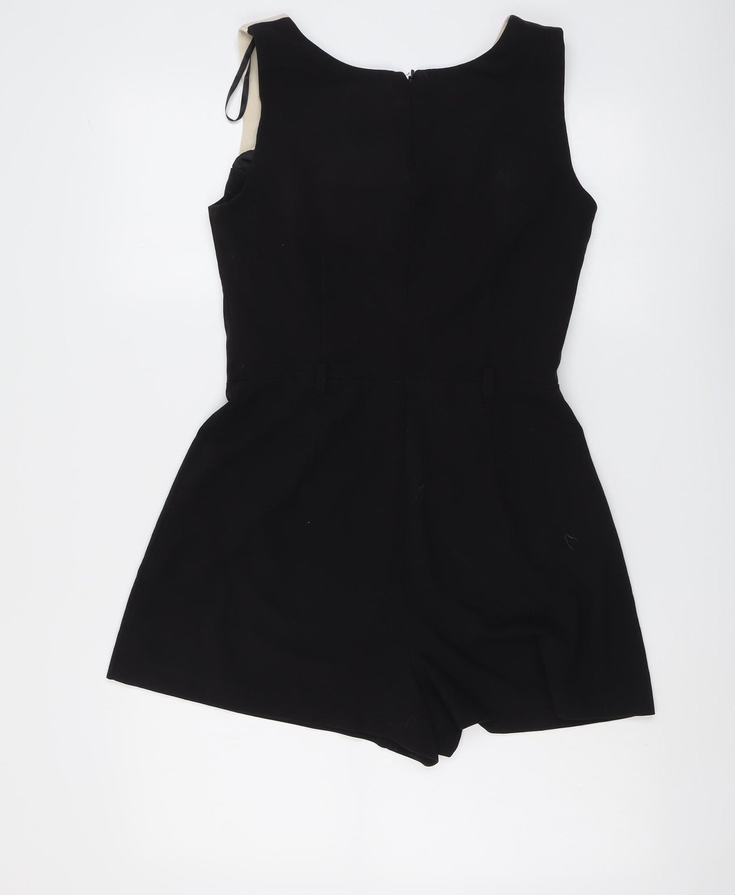 River Island Womens Black Colourblock Polyester Playsuit One-Piece Size 12 Zip