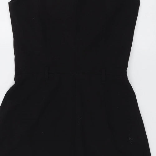 River Island Womens Black Colourblock Polyester Playsuit One-Piece Size 12 Zip