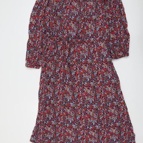 Monsoon Womens Multicoloured Floral Viscose A-Line Size M Off the Shoulder Pullover