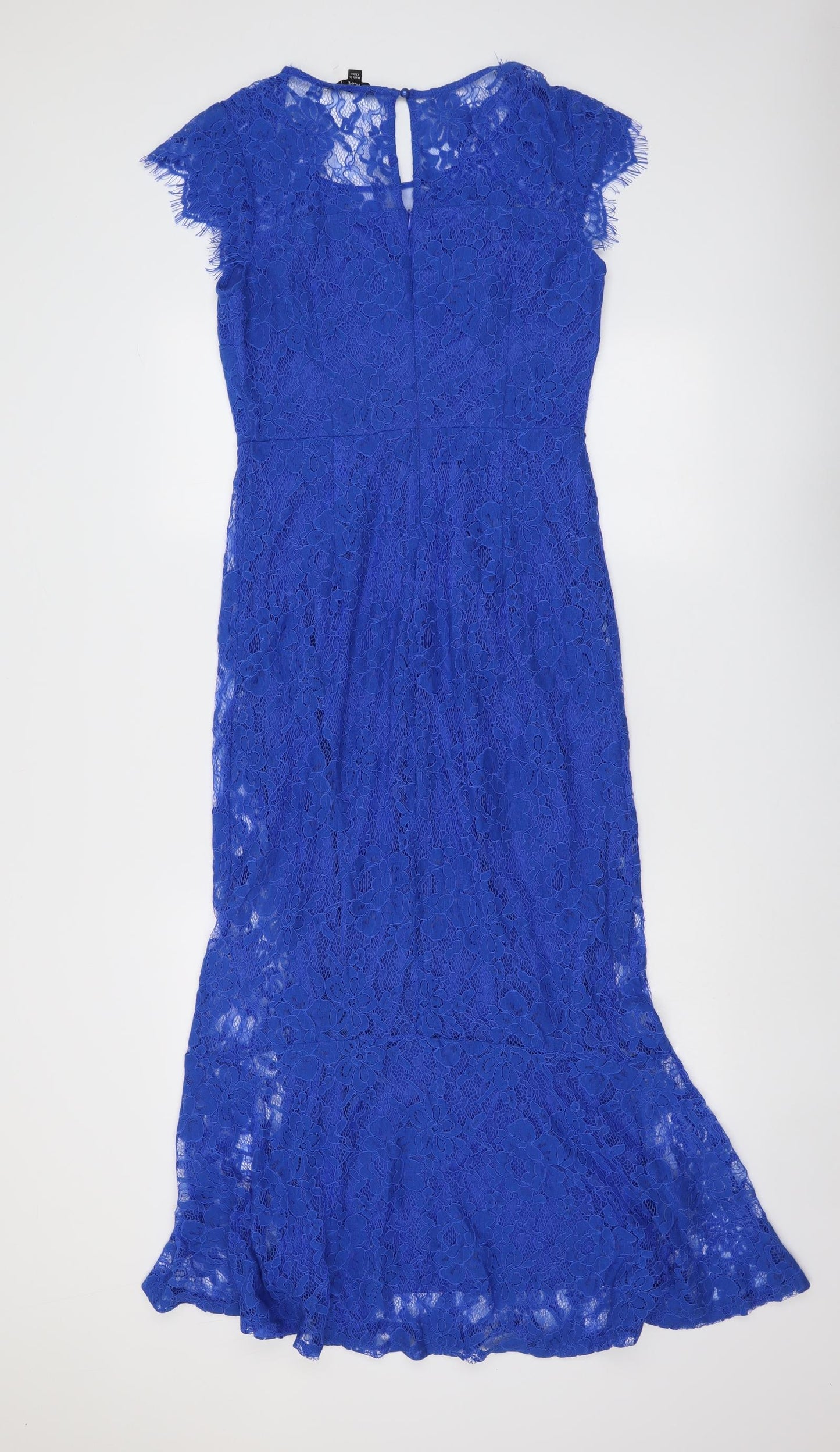 Joanna Hope Womens Blue Floral Polyester Maxi Size 10 Round Neck Zip