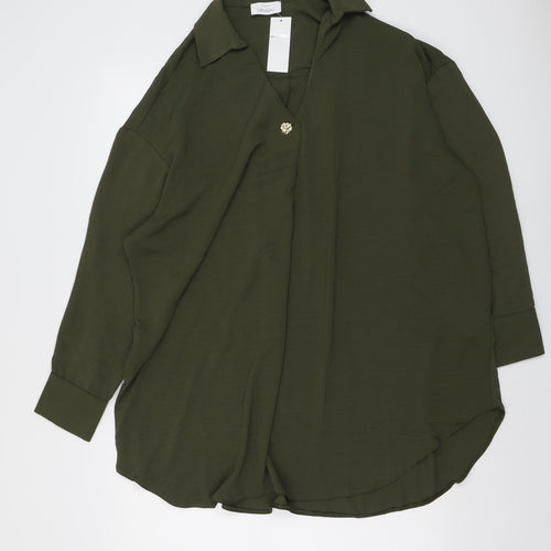 Yours Womens Green Polyester Tunic Blouse Size 24 Collared
