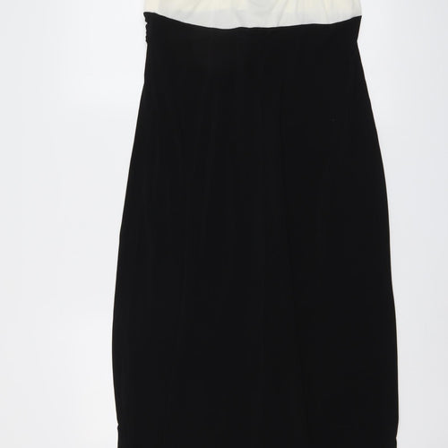 En Focus Womens Black Colourblock Polyester A-Line Size 10 Halter Pullover