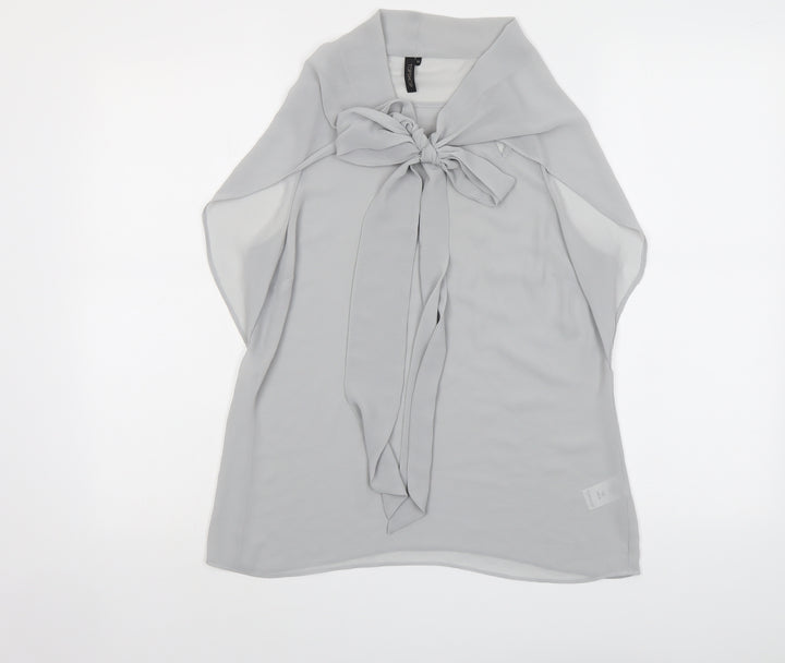 Topshop Womens Grey Polyester Basic Tank Size 10 Round Neck