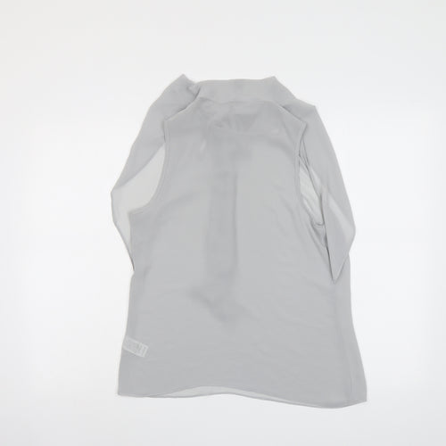Topshop Womens Grey Polyester Basic Tank Size 10 Round Neck