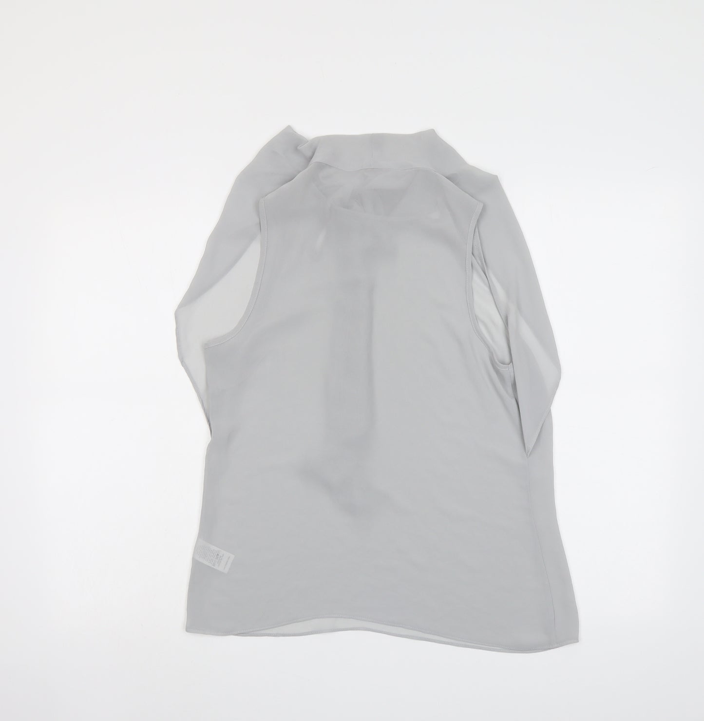Topshop Womens Grey Polyester Basic Tank Size 10 Round Neck