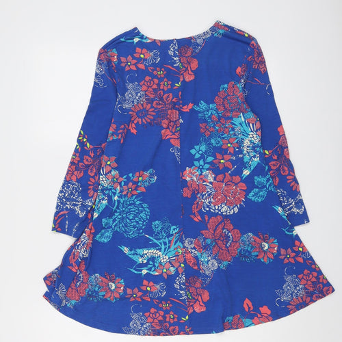Kettlewell Womens Blue Floral Viscose Basic Blouse Size XS Scoop Neck