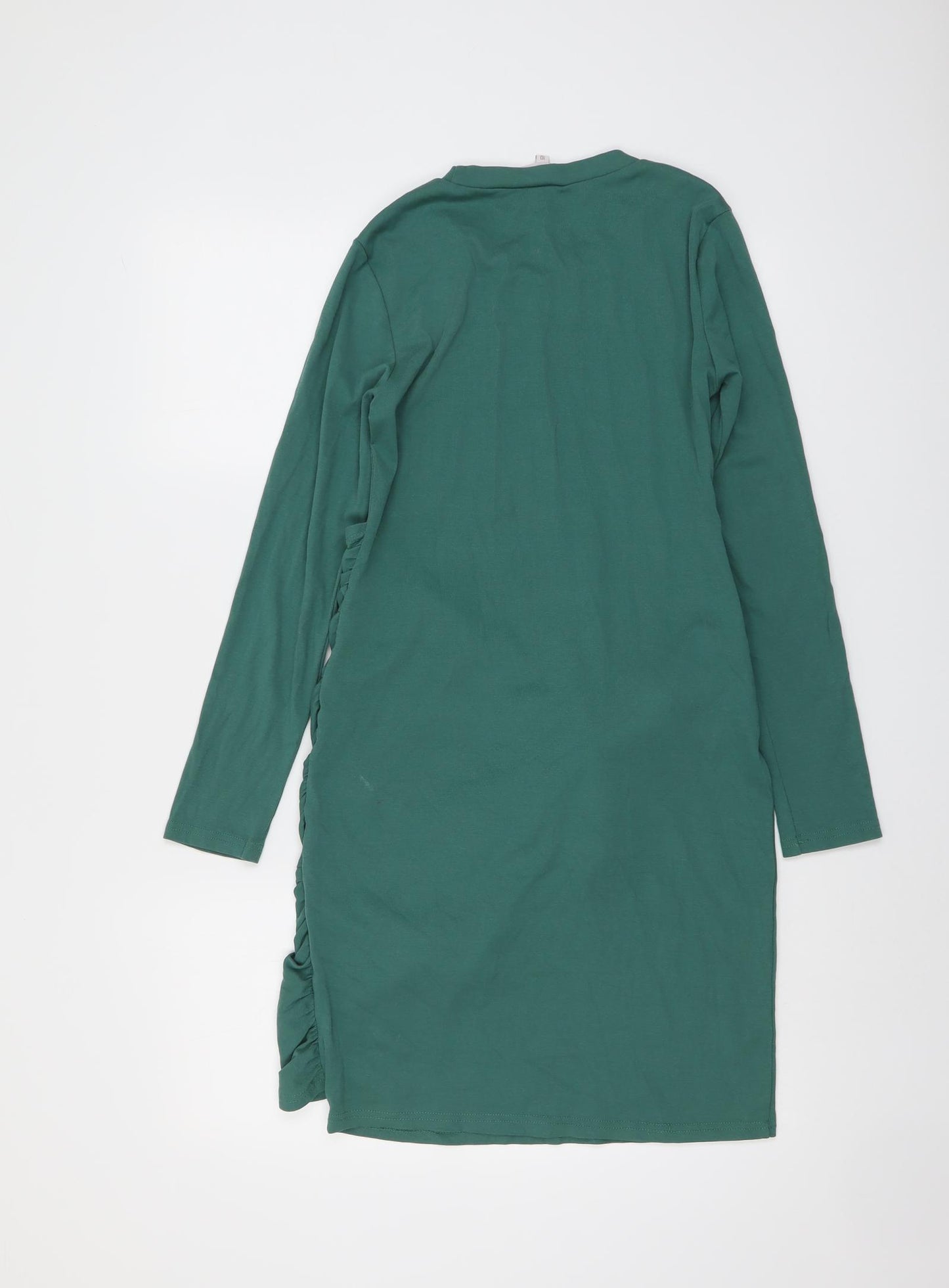 Thanne Womens Green Polyester Jumper Dress Size 10 Round Neck Pullover