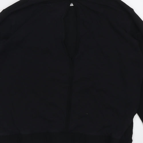 Zara Womens Black Polyester Basic Blouse Size S Round Neck
