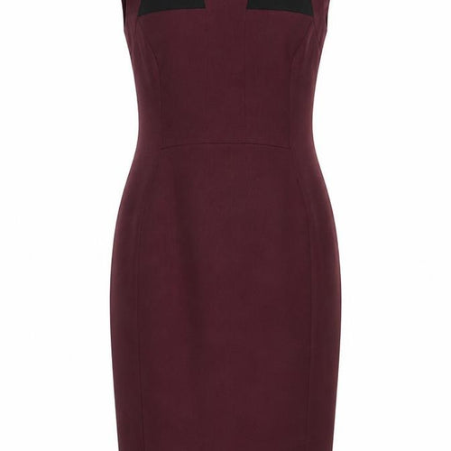 Dorothy Perkins Womens Purple Colourblock Polyester Sheath Size 8 Round Neck Zip