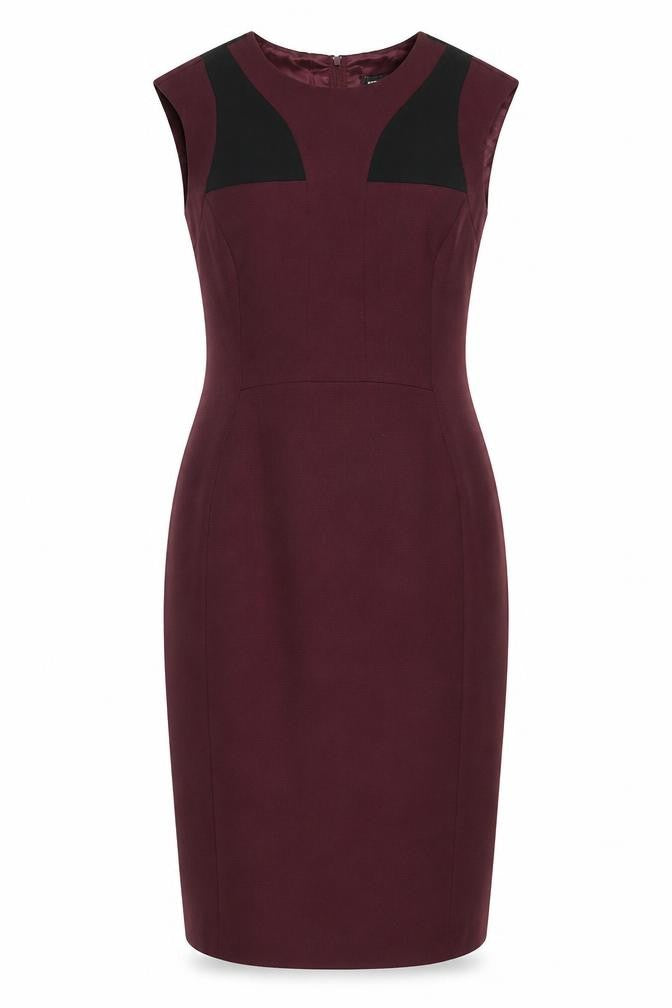 Dorothy Perkins Womens Purple Colourblock Polyester Sheath Size 8 Round Neck Zip